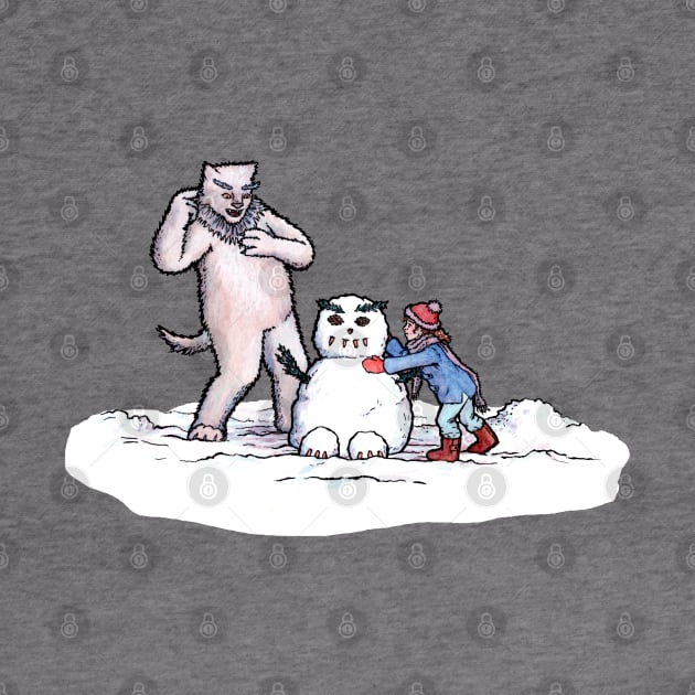 Winter Fun Making a Snow Yeti by MarinaIllustration